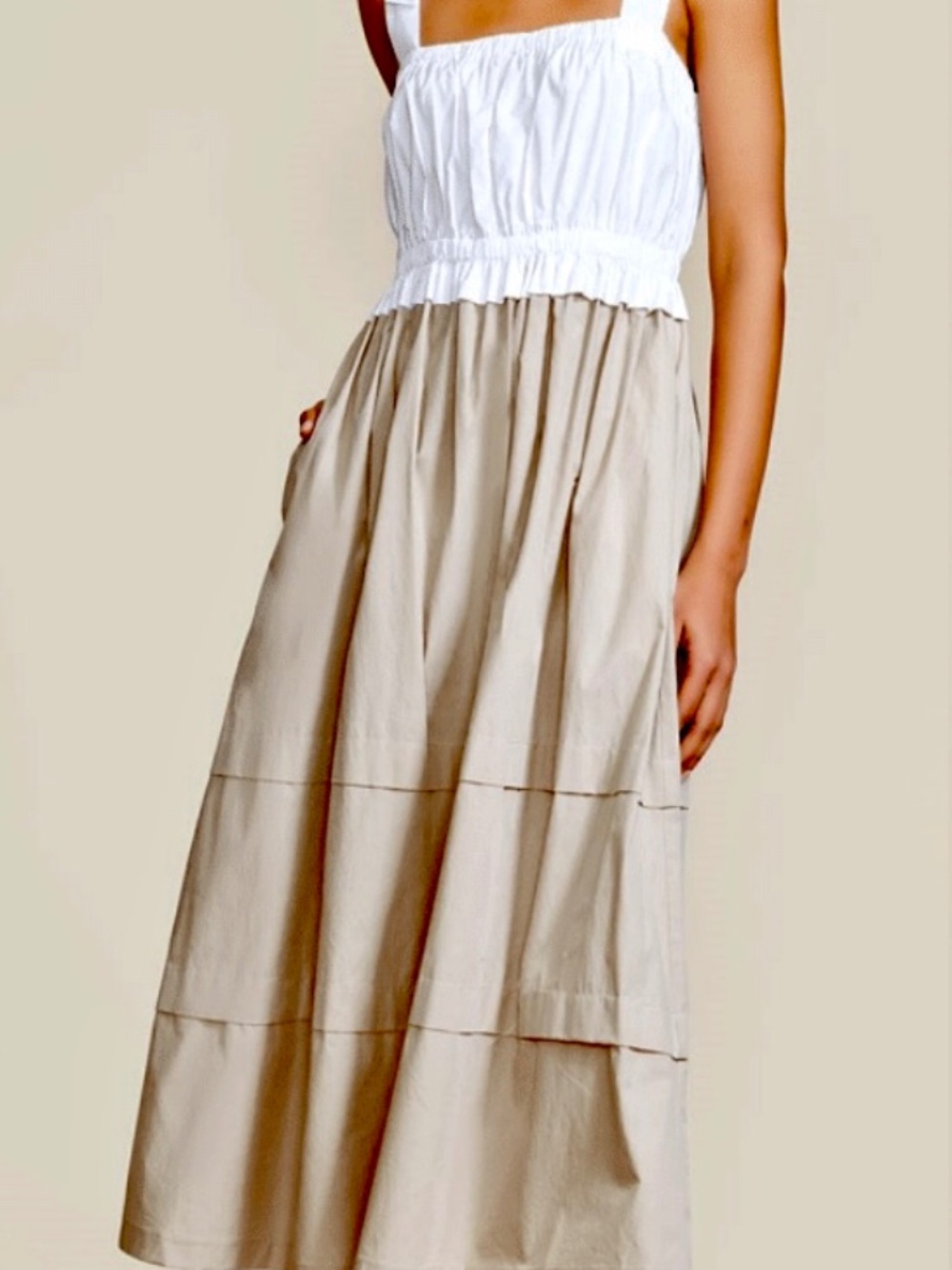 PEARL BY LELA ROSE Cotton Poplin Rushed Sun Dress